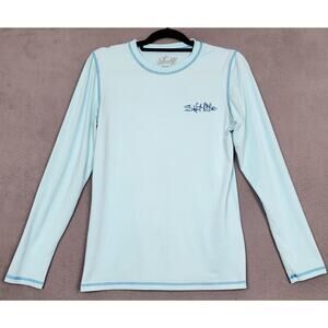 SALT LIFE Billfish Slam T-Shirt Mens Medium Blue Long Sleeve Sail Beach Fishing